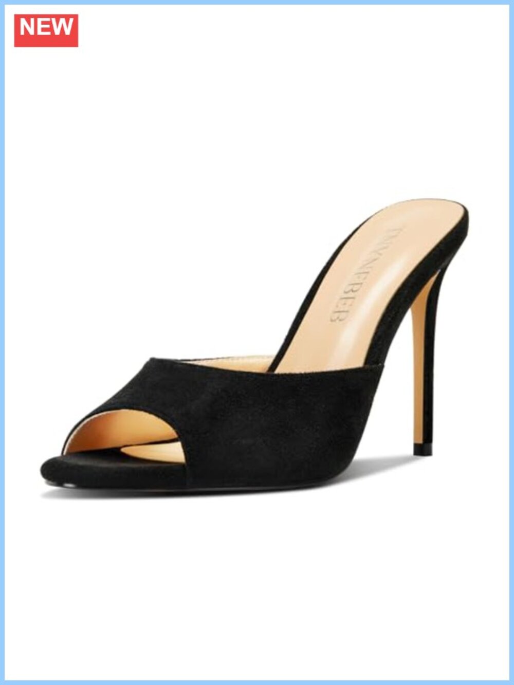 Women Stiletto Peep Toe Slingback Heeled Sandals 3.9 Inch Wedding Office